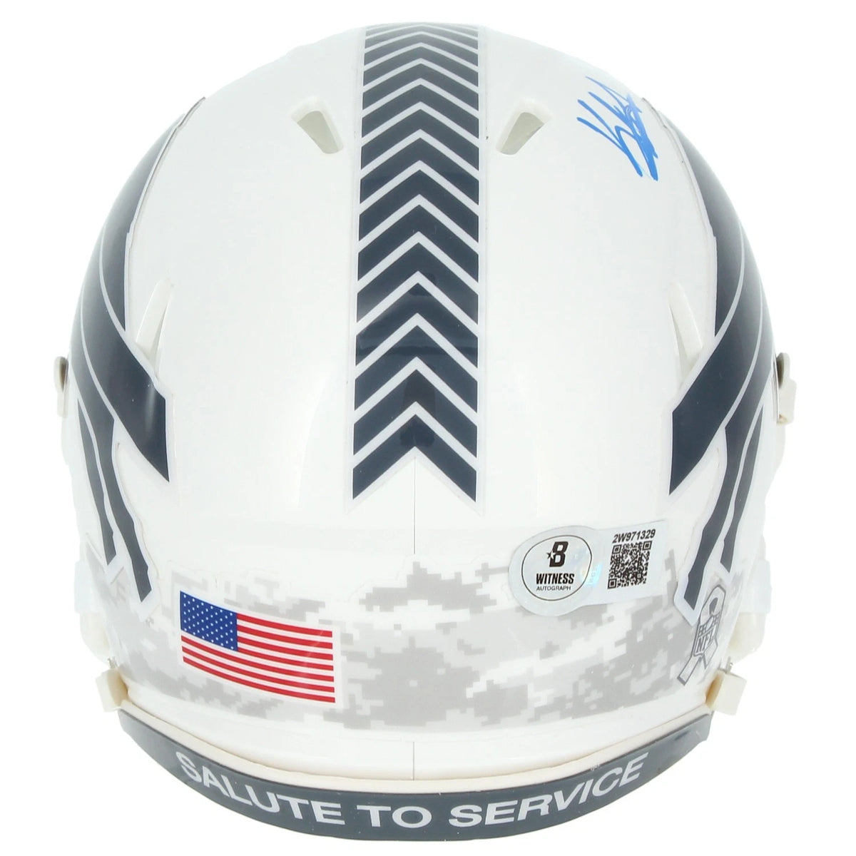 Keon Coleman Autographed Buffalo Bills 2024 Salute To Service Speed Mini Helmet Beckett Witnessed
