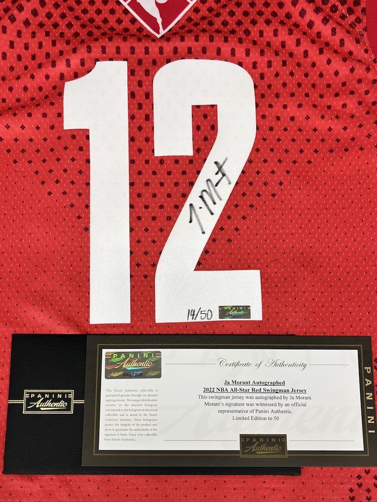 JA MORANT Autographed 2022 NBA-All Star Red Nike Swingman Jersey LE 50 PANINI