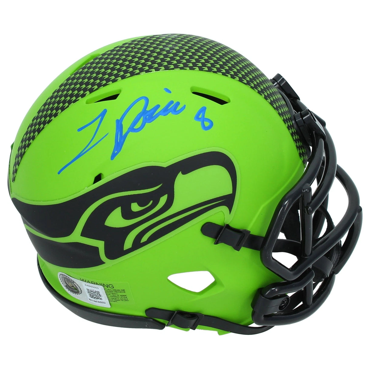 Jadarian Price Autographed Seattle Seahawks RAVE Speed Mini Helmet Beckett Witnessed