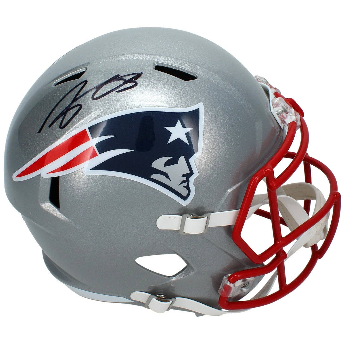A.J. Brown Autographed New England Patriots Speed Full Size Helmet Beckett Witnessed