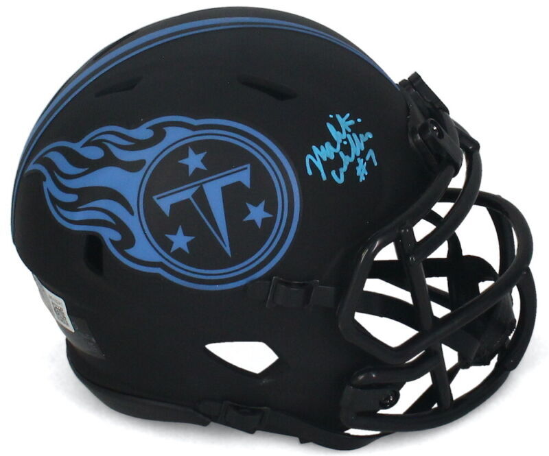 Malik Willis Autographed Tennessee Titans Eclipse Speed Mini Helmet Beckett Witnessed