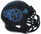 Malik Willis Autographed Tennessee Titans Eclipse Speed Mini Helmet Beckett Witnessed
