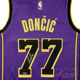 Luka Doncic Autographed Los Angeles Lakers Purple Nike Statement Edition Swingman Jersey Panini