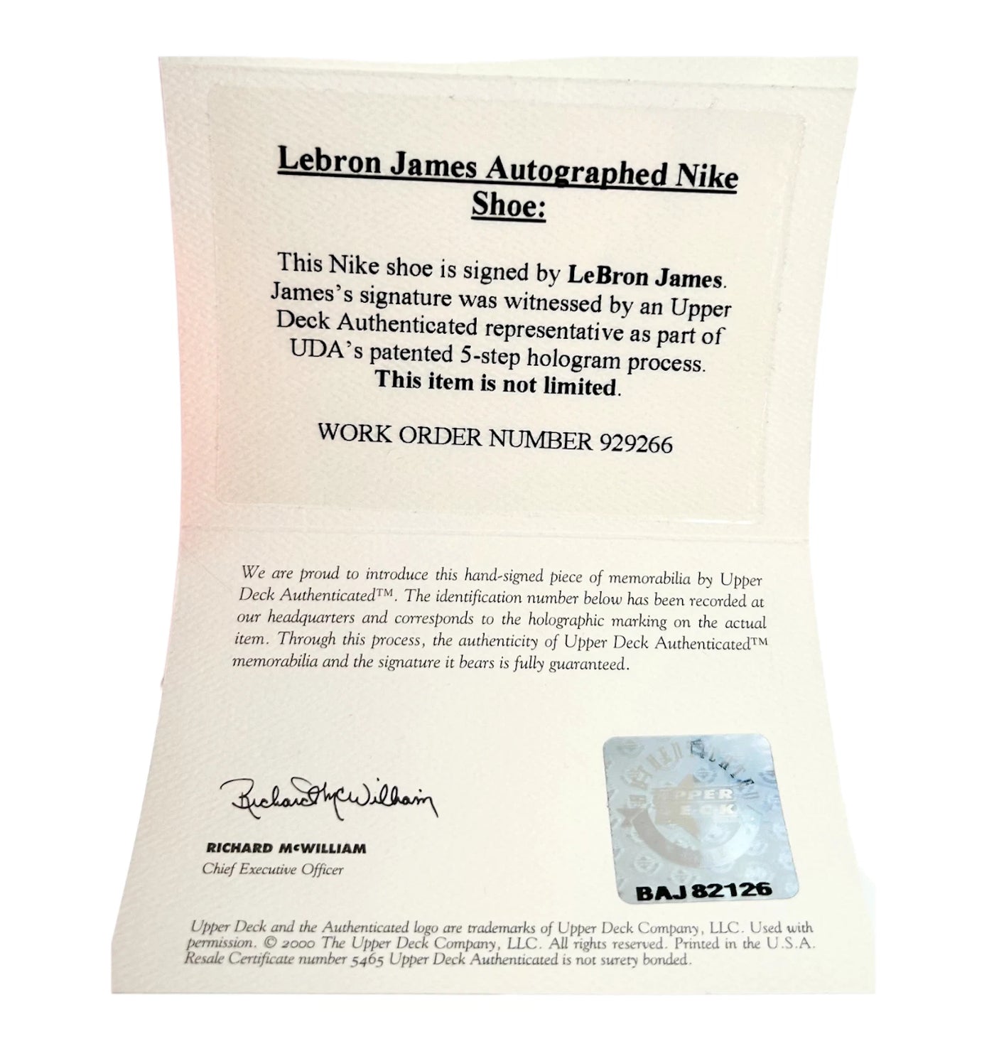 Lebron James Autographed Navy Blue / White Nike LeBron Zoom Soldier Nine Shoe UDA