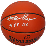 Hakeem Olajuwon Autographed/Inscribed "HOF 08" Spalding NBA Game Ball Series Indoor/Outdoor Basketball Beckett Witnessed