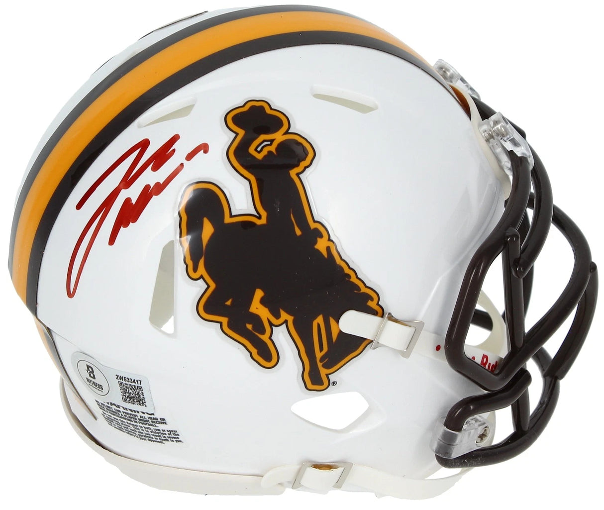 Josh Allen Autographed Wyoming Cowboys Speed Mini Helmet Beckett Witnessed