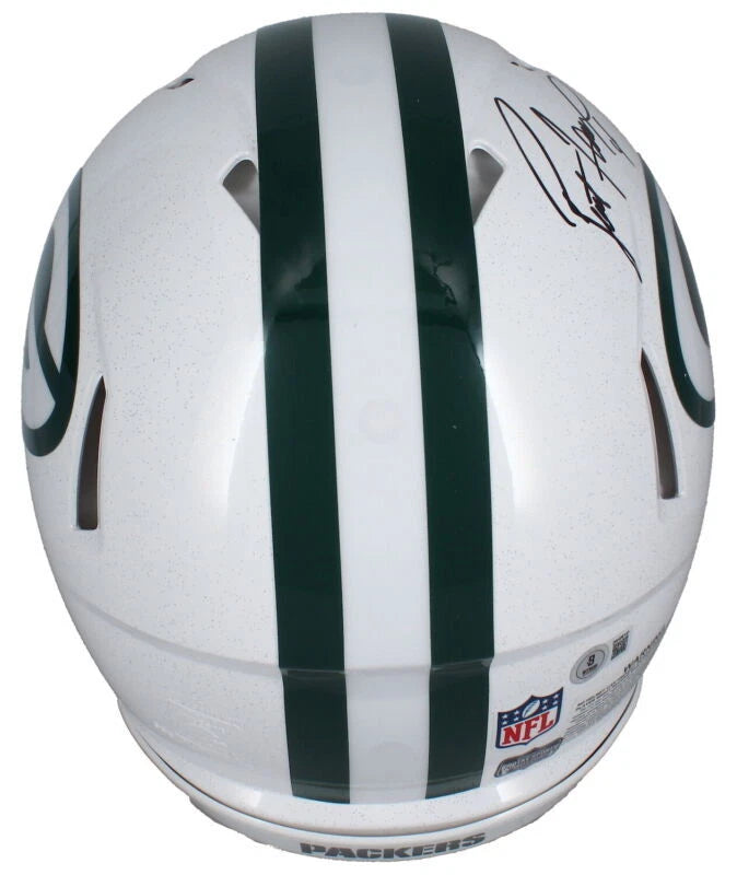 Brett Favre Autographed Green Bay Packers White 2024 Alternate Speed Authentic Helmet Beckett Witnessed