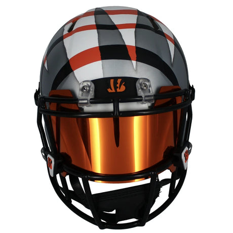 Joe Burrow Autographed Cincinnati Bengals FSM Custom Painted Ripped Speed White Alternate Authentic Helmet w/Visor & 3D Bumpers Fanatics