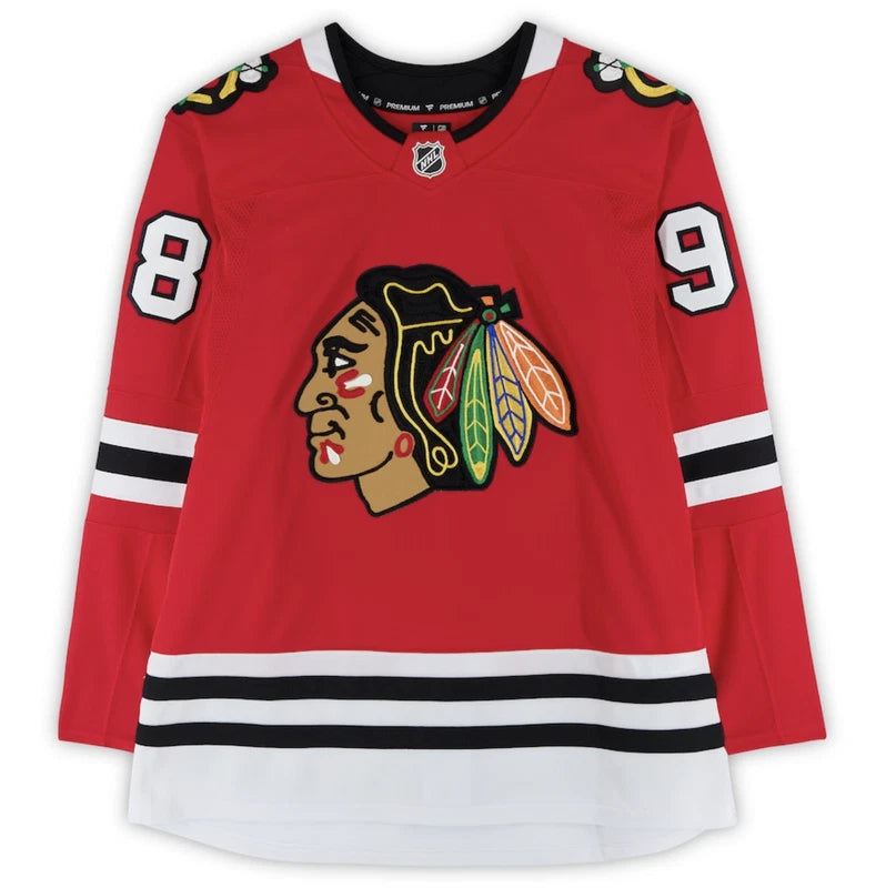 Connor Bedard Autographed Chicago Blackhawks Red Fanatics Premium Jersey Fanatics
