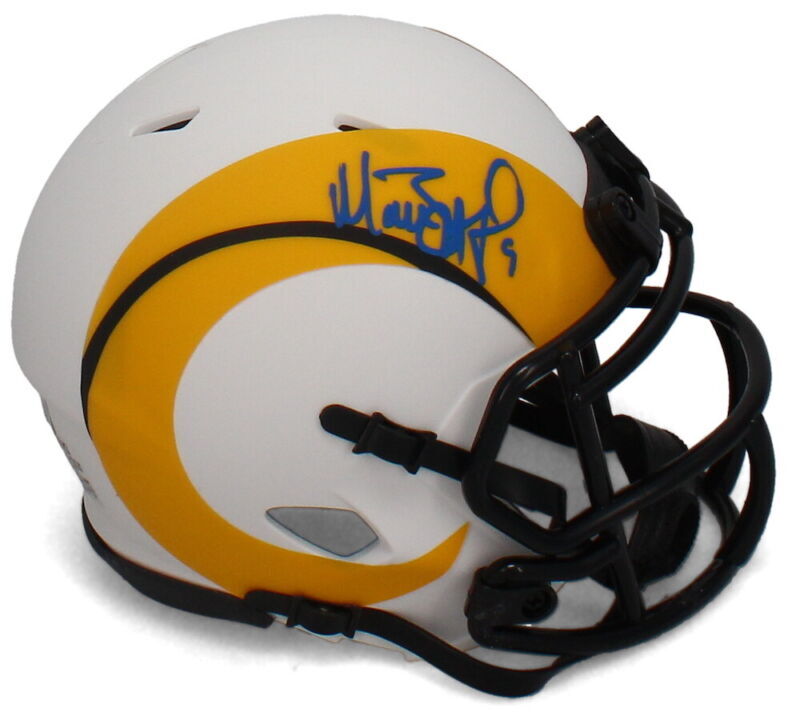 MATTHEW STAFFORD Autographed (Blue Ink) Los Angeles Rams Speed Lunar Eclipse Mini Helmet FANATICS