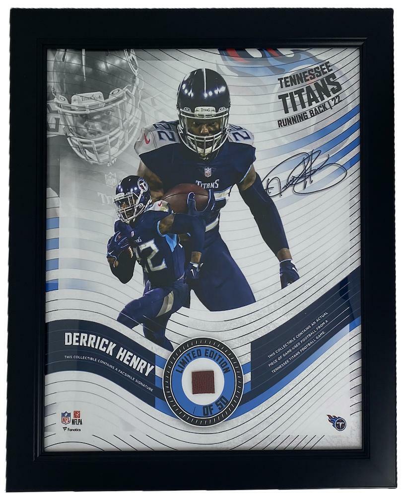 DERRICK HENRY Framed Tennessee Titans 15" x 17" Game Used Football Collage LE 1/50