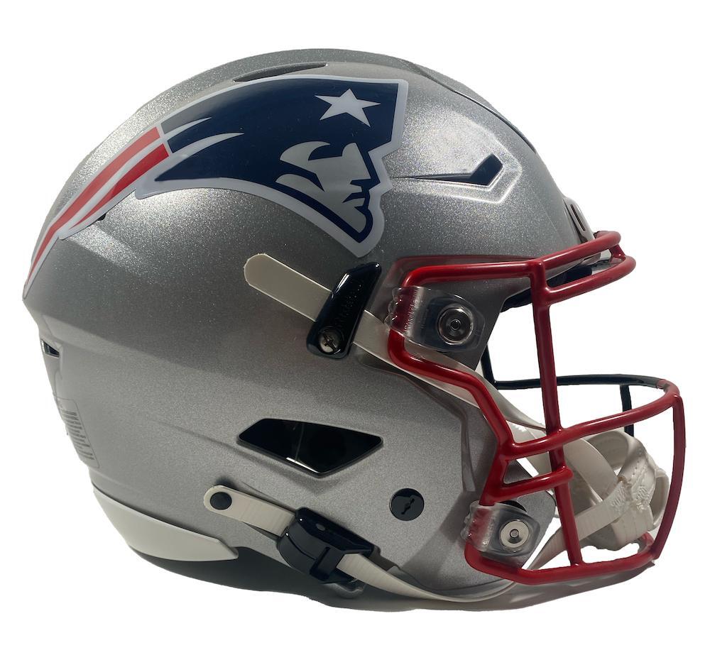 TOM BRADY Buccaneers Side Autographed Buccaneers / Patriots Combo Speed Flex Helmet FANATICS