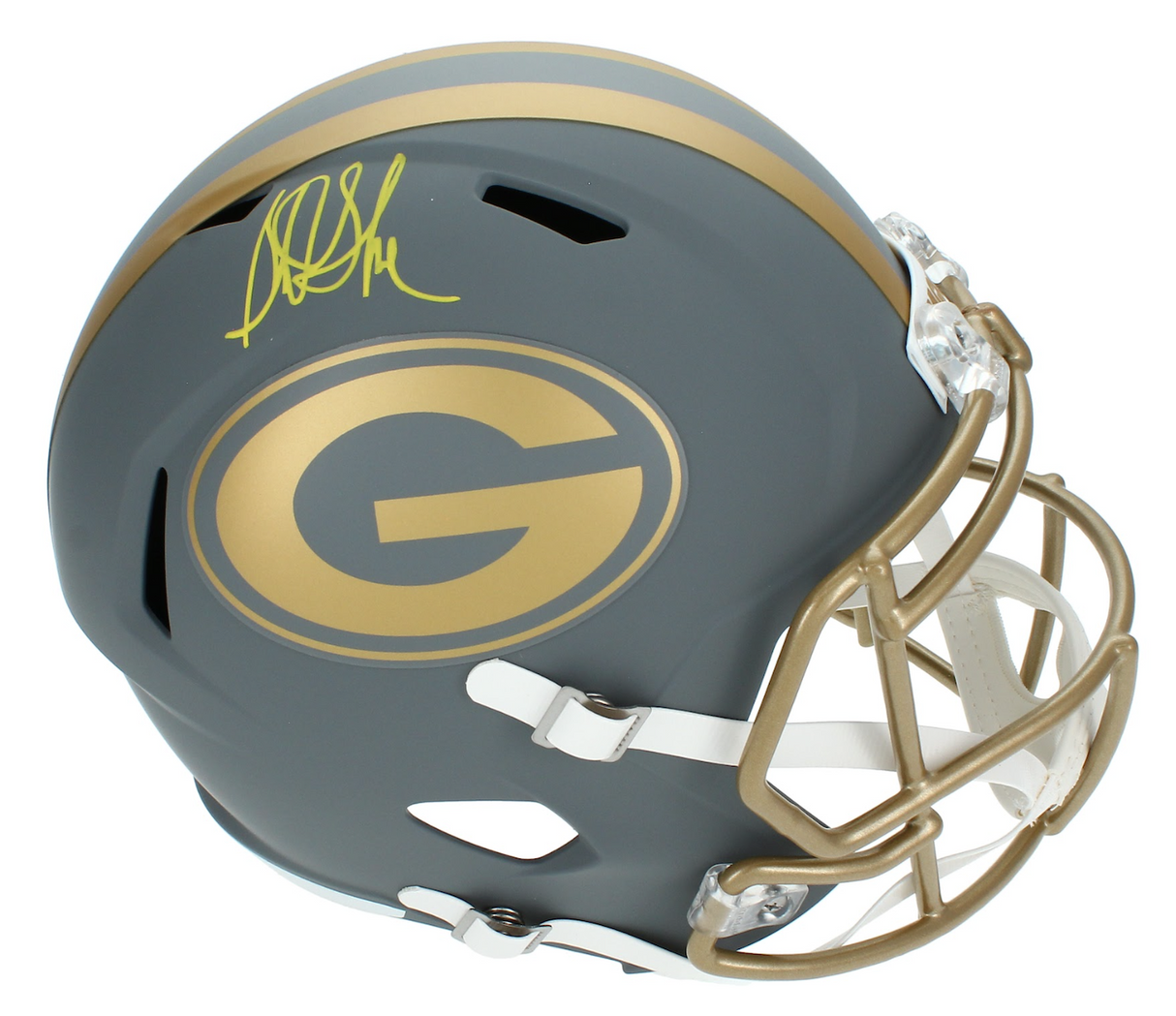 Sterling Sharpe Autographed Green Bay Packers Slate Speed Full Size Helmet Beckett Witnessed