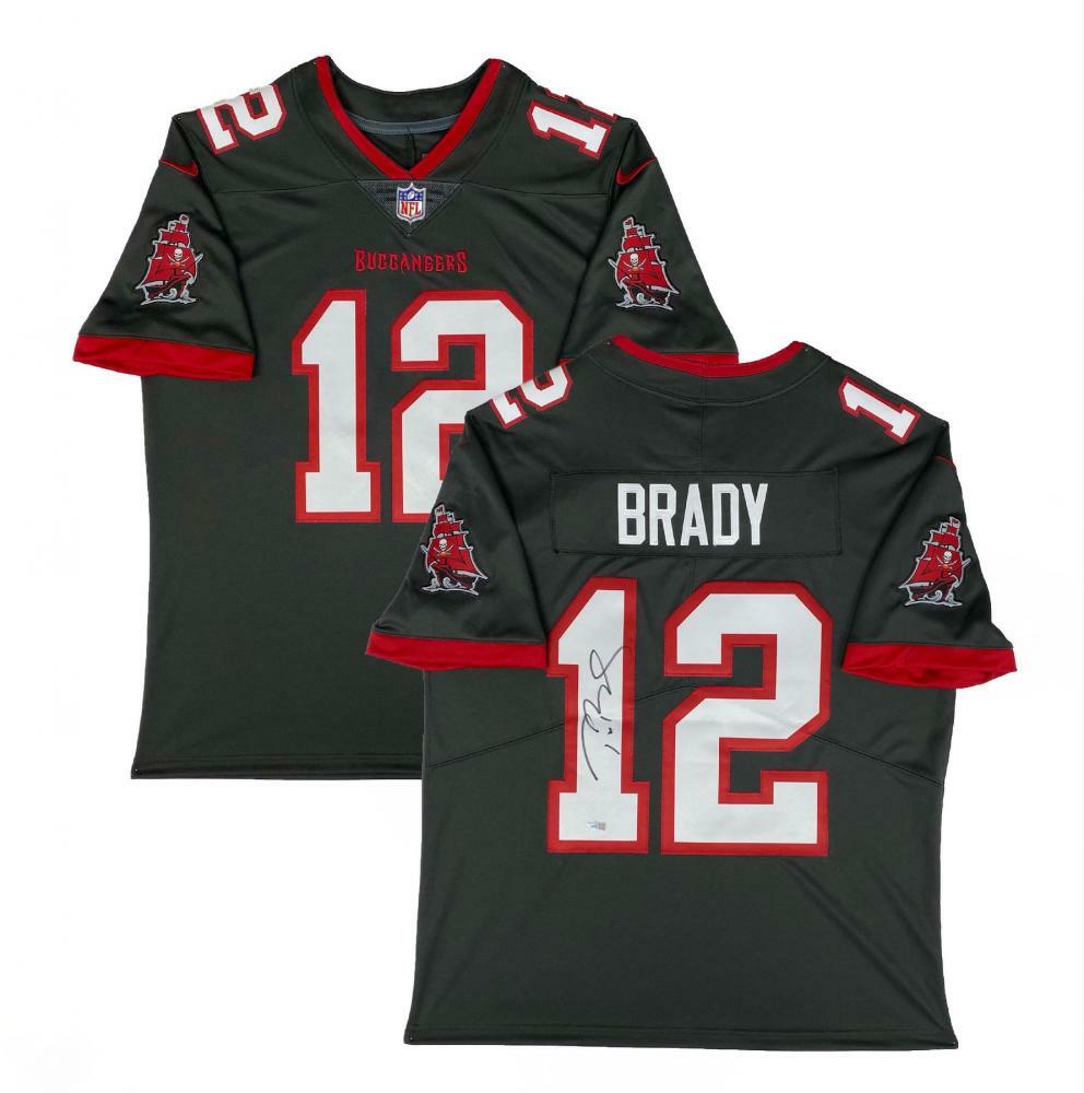 TOM BRADY Autographed Tampa Bay Buccaneers Nike Pewter Limited Jersey FANATICS