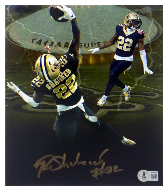 Rashid Shaheed Autographed New Orleans Saints 8" x 10" Photo Collage Beckett Witnessed