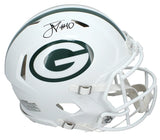 Jordan Love Autographed Green Bay Packers White 2024 Alternate Speed Authentic Helmet Beckett Witnessed