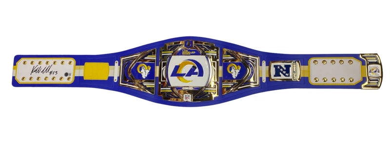 Kyren Williams Autographed Los Angeles Rams Legacy Title Belt Beckett Witnessed