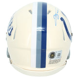 Jonathan Taylor Autographed Indianapolis Colts RETRO Speed Mini Helmet Beckett Witnessed
