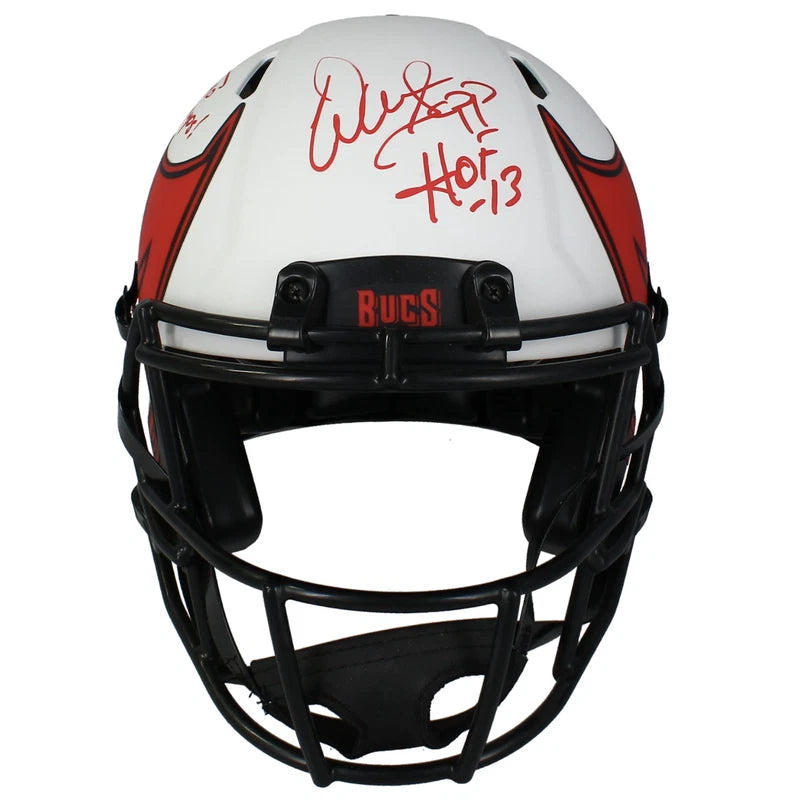 Mike Alstott/Warren Sapp Dual Autographed/Inscribed Tampa Bay Buccaneers Custom Lunar Drip Speed Authentic Helmet Beckett Witnessed