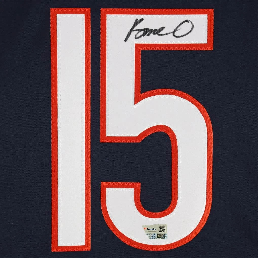 Rome Odunze Autographed Chicago Bears Navy Nike Vapor F.U.S.E. Limited Jersey Fanatics