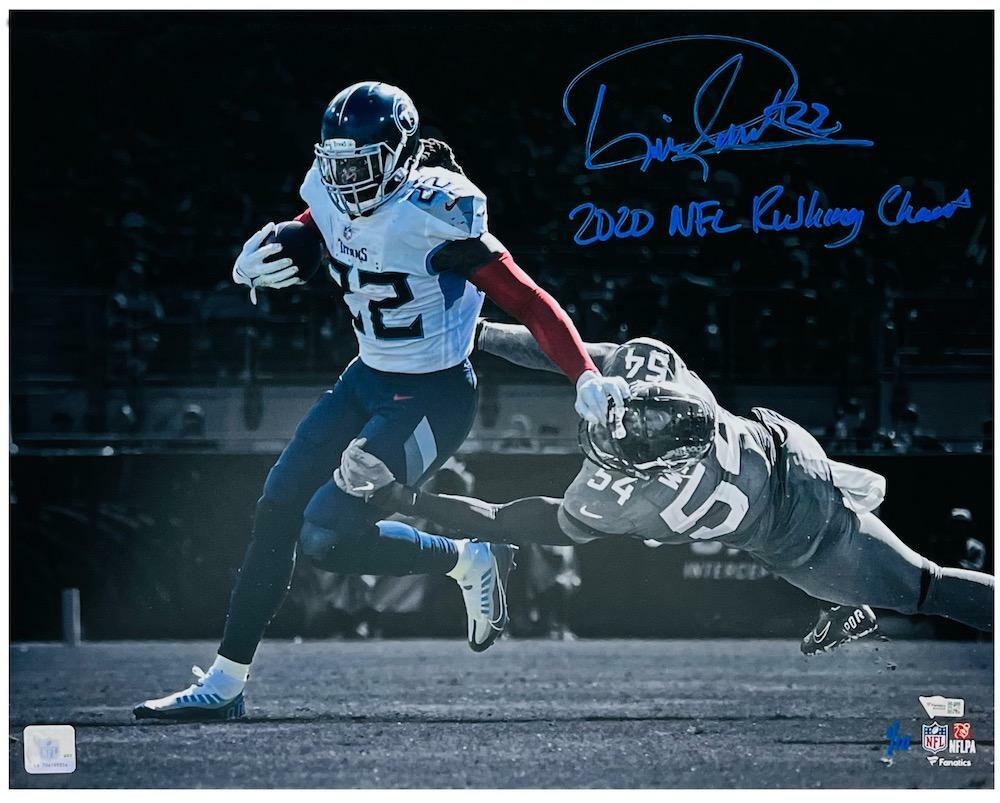 DERRICK HENRY Autographed/Inscribed "2020 NFL Rushing Champ" Tennessee Titans 16" x 20" Spotlight Photograph FANATICS LE 10