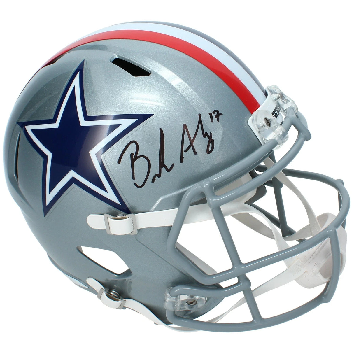 Brandon Aubrey Autographed Dallas Cowboys 1976 Throwback Speed Replica Helmet Beckett Witnessed