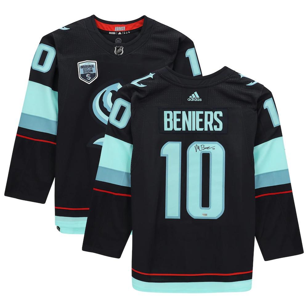 MATT BENIERS Autographed Seattle Kraken Navy Adidas Jersey FANATICS