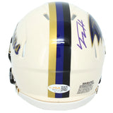 Trey Hendrickson Autographed Baltimore Ravens Purple RETRO Speed Mini Helmet JSA Witnessed