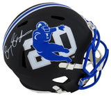 Barry Sanders Autographed Detroit Lions Barry Sanders Logo Speed Black Matte Full Size Helmet Schwartz Sports