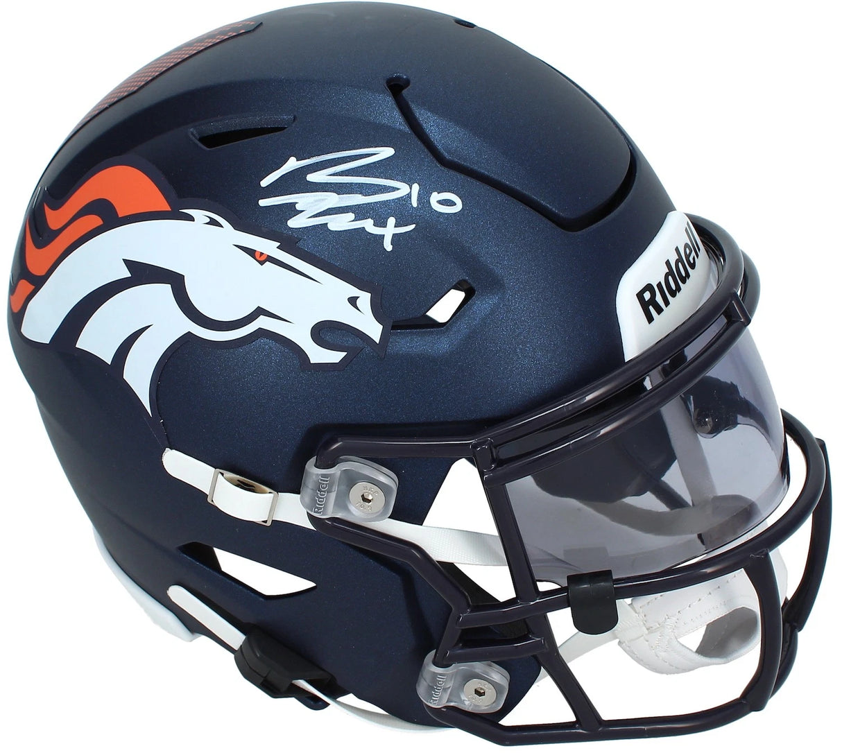 Bo Nix Autographed Denver Broncos Speedflex Midi Helmet Beckett Witnessed