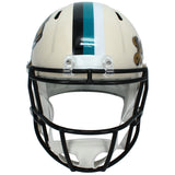 Travis Hunter Autographed Jacksonville Jaguars RETRO Speed Full Size Helmet Beckett Witnessed