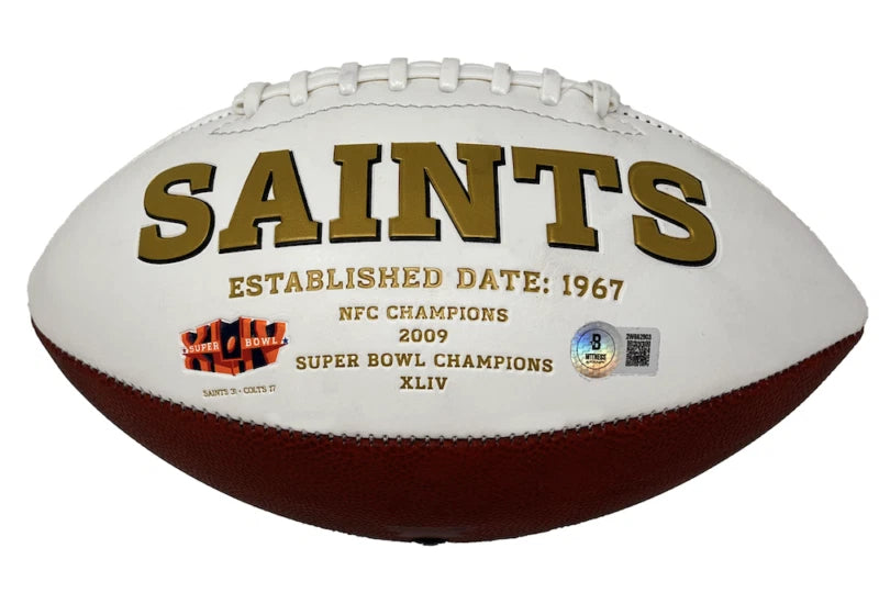 Rashid Shaheed Autographed New Orleans Saints White Panel Football Beckett Witnessed