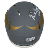 Paul Krause Autographed/Inscribed "HOF 98" Minnesota Vikings Slate Speed Mini Helmet Beckett Witnessed