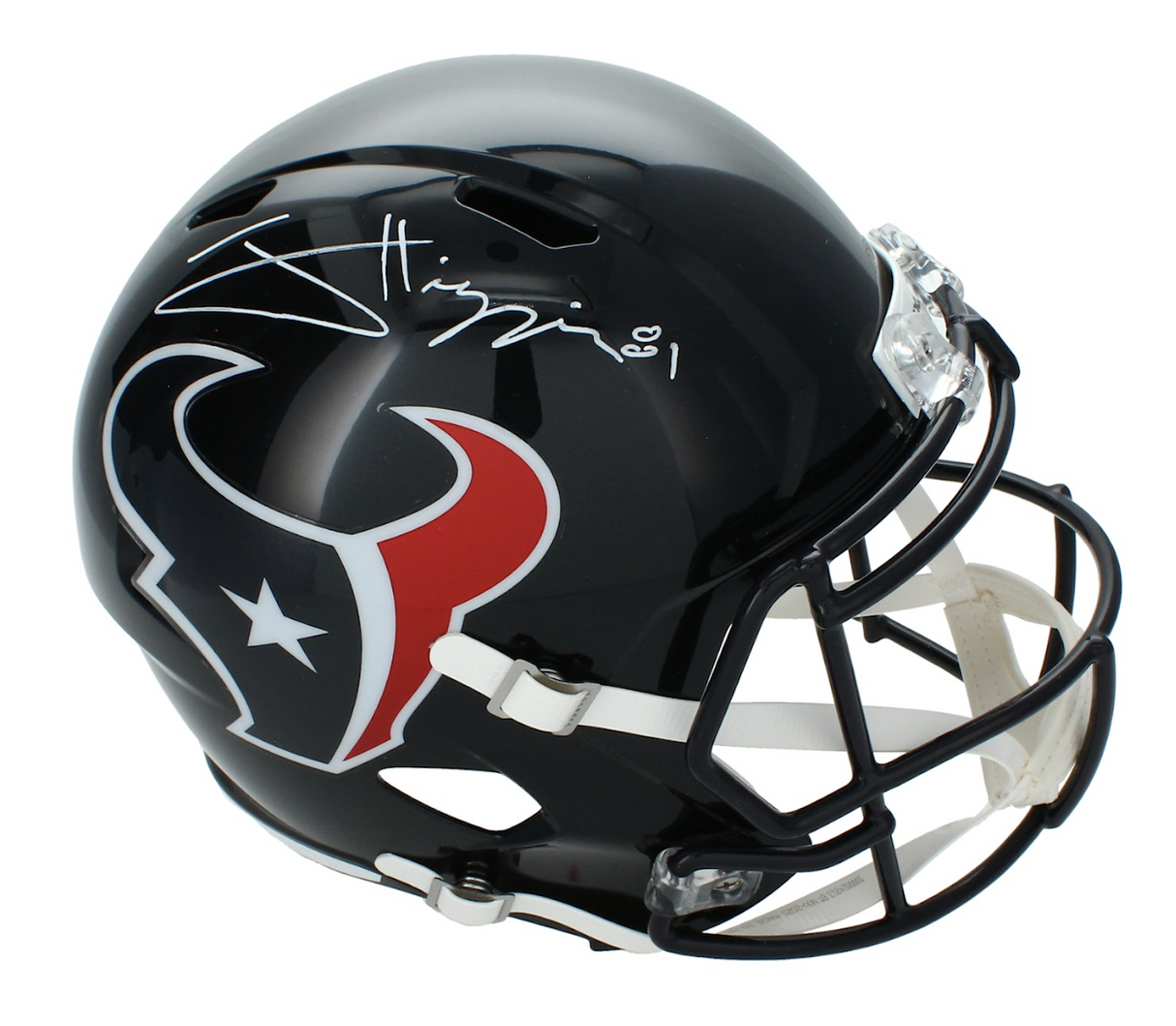 Jayden Higgins Autographed Houston Texans Speed Full Size Helmet Beckett Witnessed