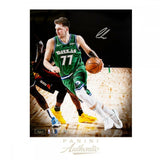 Luka Doncic Autographed Dallas Mavericks "Logoman" 16" x 20" Photograph Panini LE 177