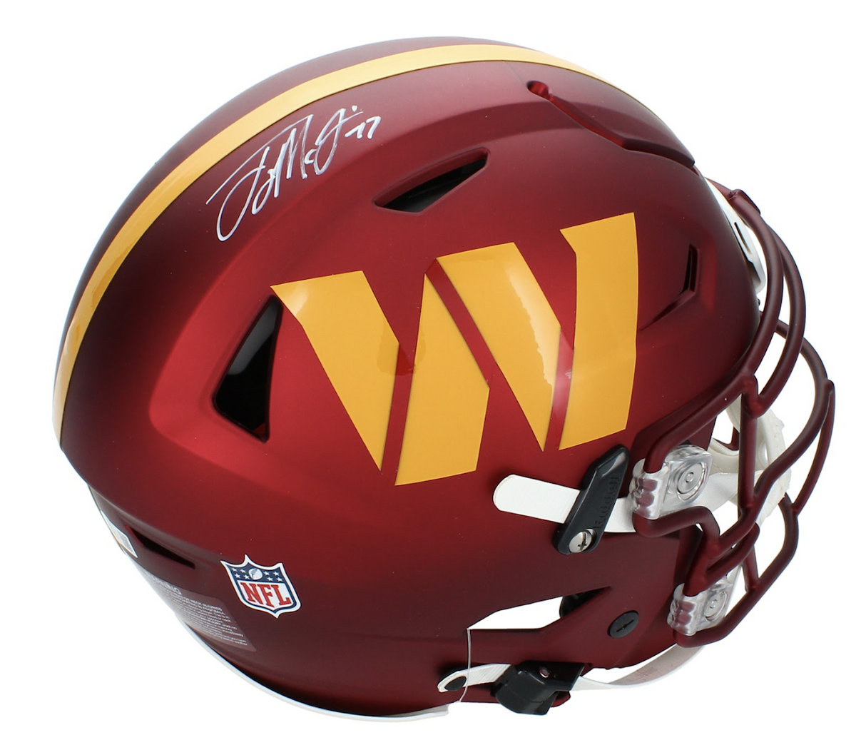 Terry McLaurin Autographed Washington Commanders Speedflex Authentic Helmet Beckett Witnessed