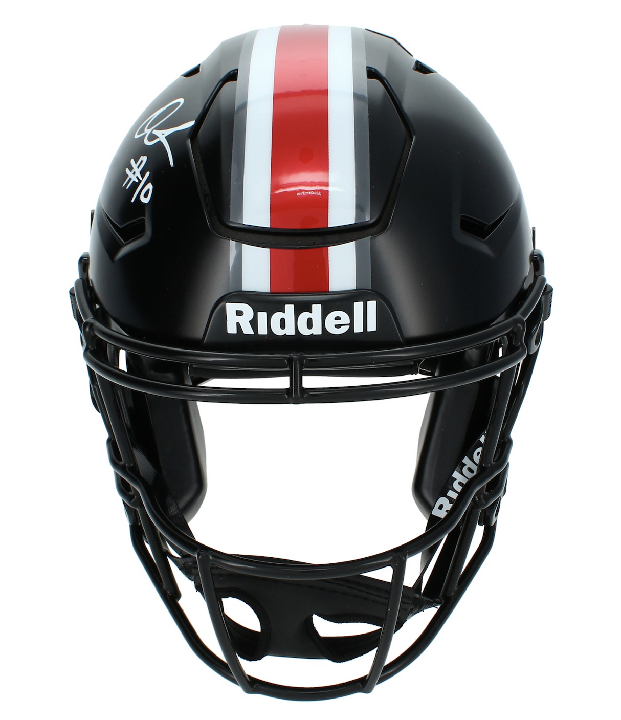 Quinshon Judkins Autographed/Inscribed "24 National Champs" Ohio State Buckeyes Black Alternate Speedflex Authentic Helmet Beckett Witnessed
