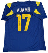 Davante Adams Autographed Royal Blue #17 Custom Jersey Beckett Authenticated