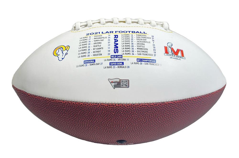 COOPER KUPP Autographed/Inscribed "SB LVI CHAMPS" Los Angeles Rams SB LVI Champs Logo White Panel Football FANATICS