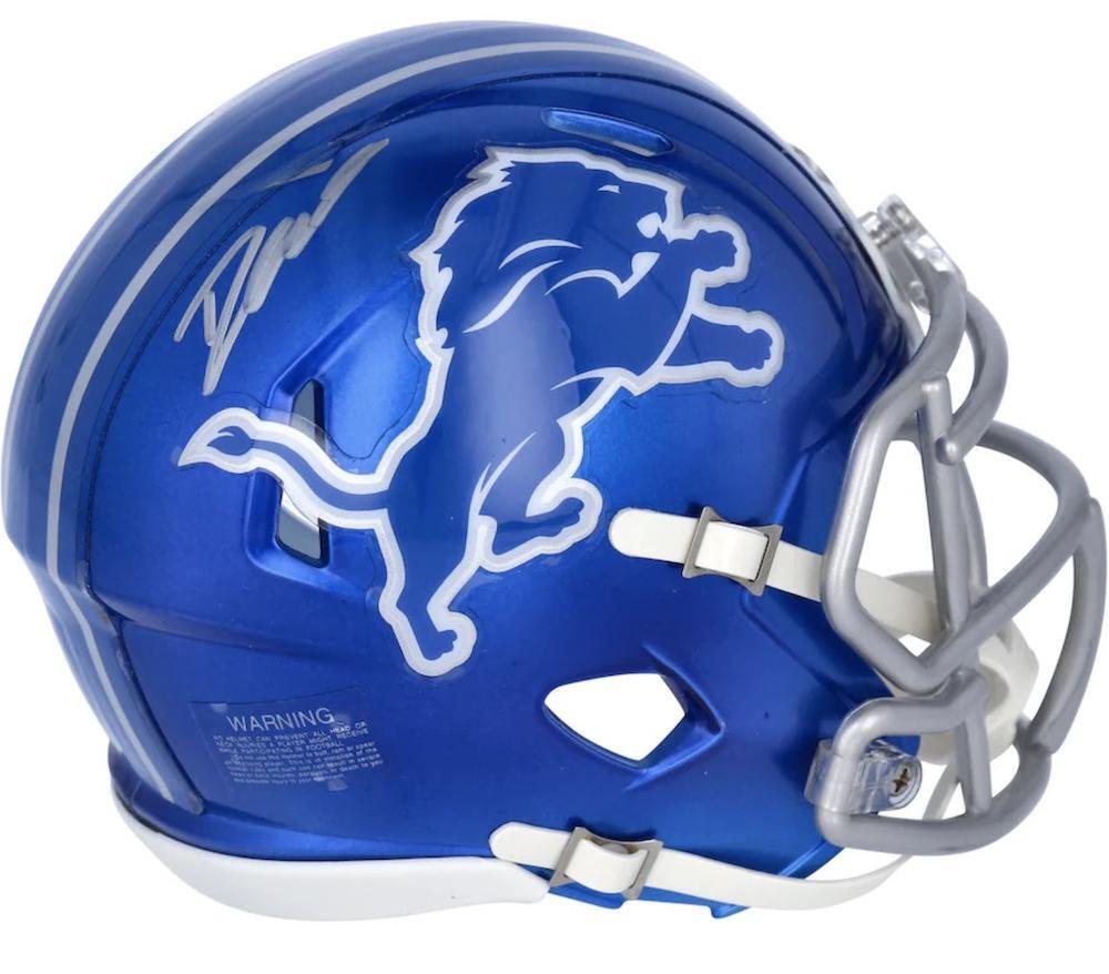 D'ANDRE SWIFT Autographed Detroit Lions Flash Speed Mini Helmet FANATICS
