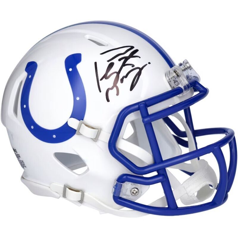 Peyton Manning Autographed Indianapolis Colts 1995-03 Throwback Speed Mini Helmet Fanatics