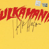 Hulk Hogan Autographed WWE Yellow Hulkamania T-Shirt Fanatics