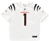 Ja'Marr Chase Autographed Cincinnati Bengals White Nike Vapor Untouchable Limited Jersey Beckett Witnessed