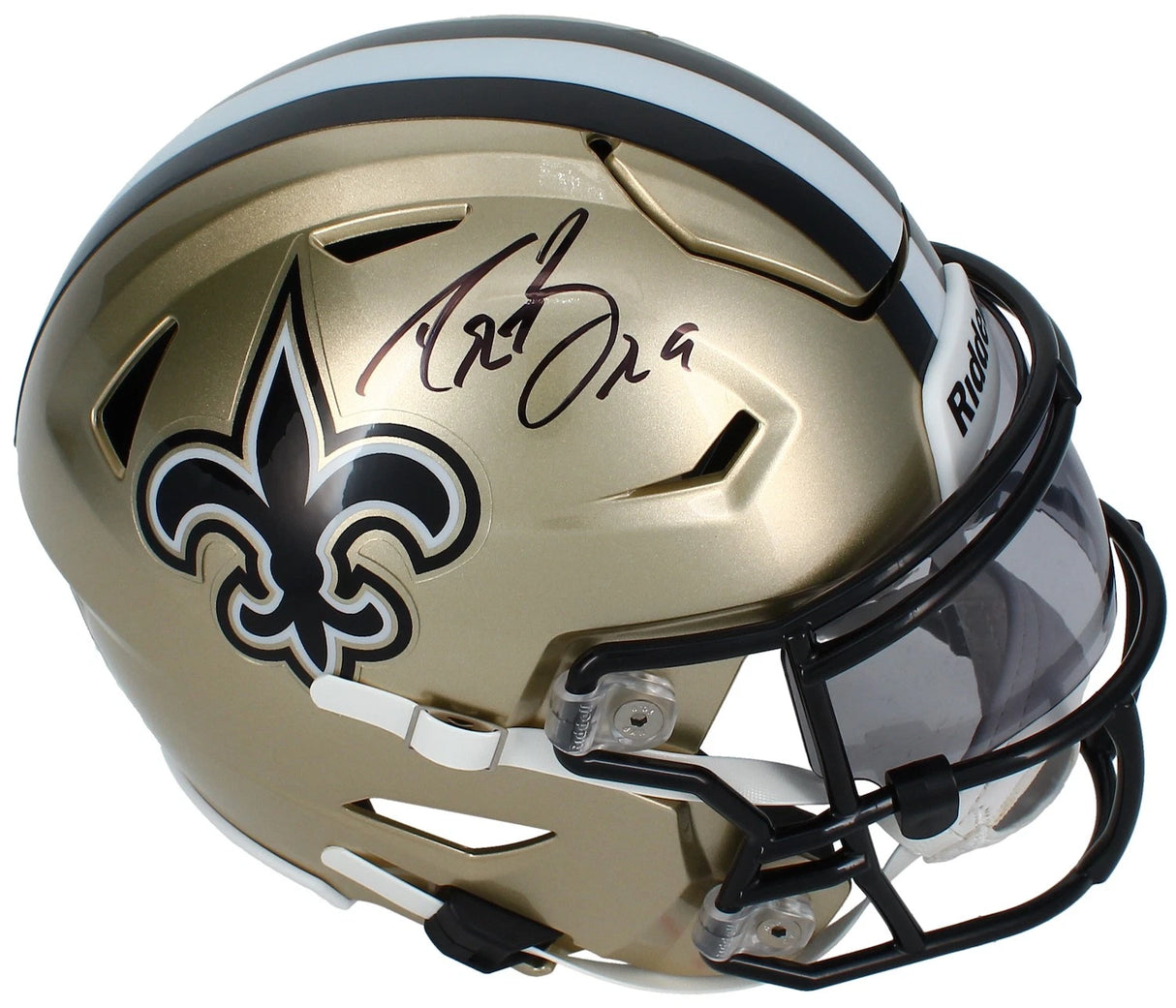 Drew Brees Autographed New Orleans Saints Speedflex Midi Helmet Beckett Witnessed