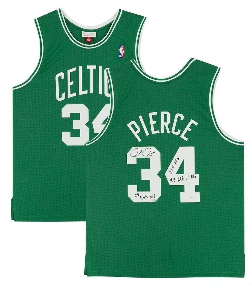 PAUL PIERCE Autographed/Multi-Inscribed Boston Celtics 2007-08 Green Jersey FANATICS LE 34