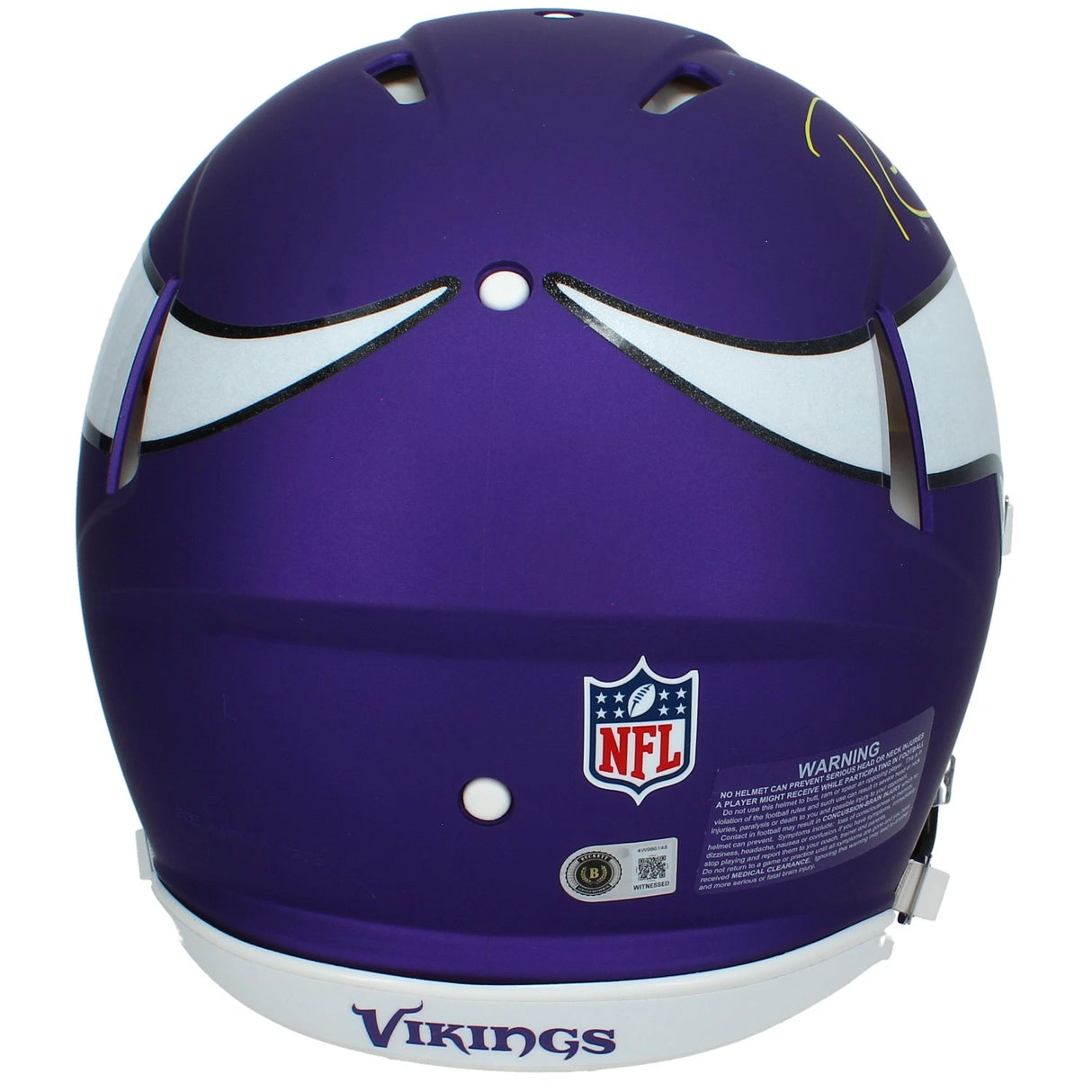 Randy Moss Autographed Minnesota Vikings Speed Authentic Helmet Beckett Witnessed