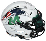 Randy Moss Autographed New Patriots/Marshall Thundering Herd Custom Ripped Speedflex Authentic Helmet Beckett Witnessed