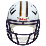 Justin Jefferson Autographed LSU Tigers White Speed Mini Helmet Beckett Witnessed