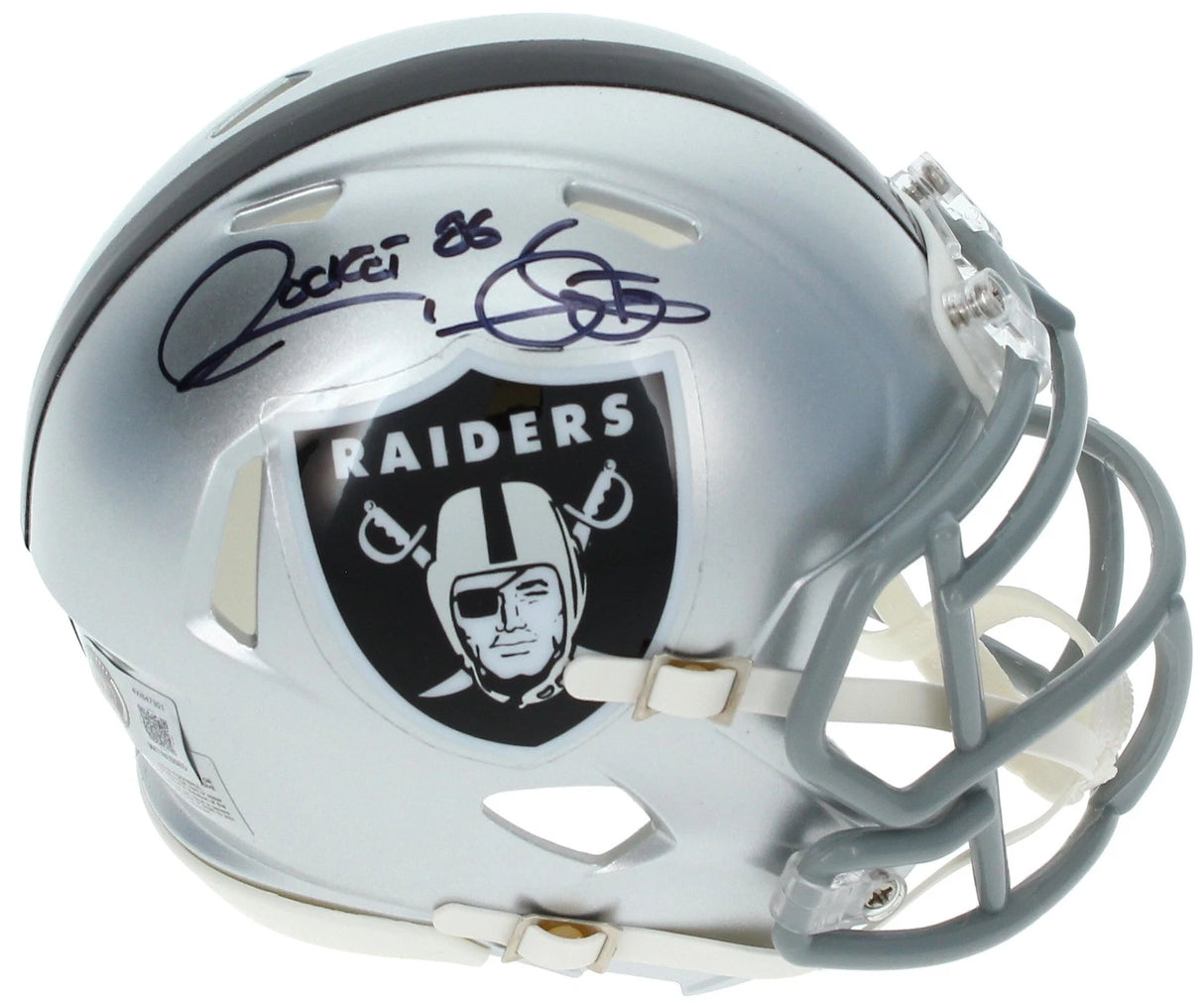 Raghib "Rocket" Ismail Autographed Raiders Speed Mini Helmet Beckett Witnessed