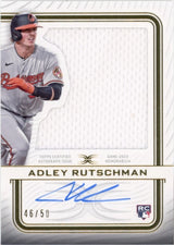Adley Rutschman Autographed Baltimore Orioles 2023 Topps Definitive Collection Relic Card 46/50